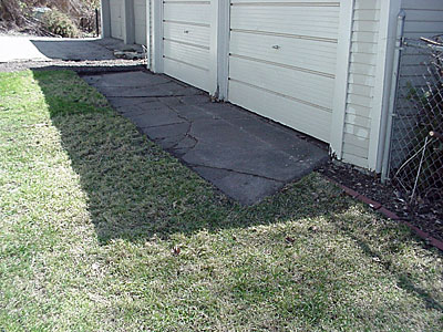 Ugly garage slab looking a bit less ugly